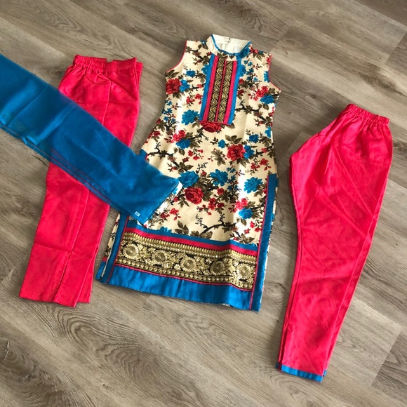 Salwar Kameez Other - Floral kids Punjabi Suit